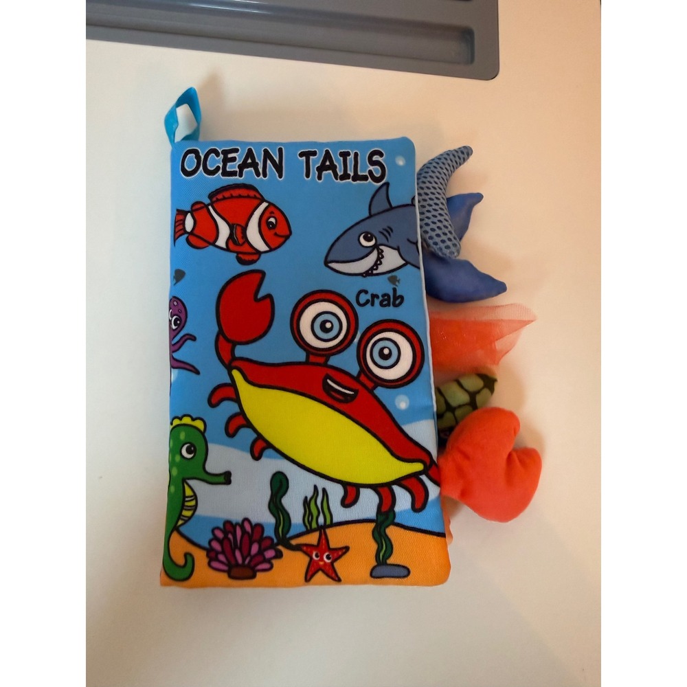 Ainini Ocean Tails Soft Book Baby OS Sensory Toy Crinkle 3D Textured Sea Animals